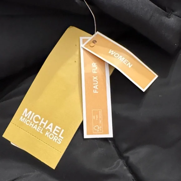 Michael Kors Black Puffer Jacket with Faux Fur Trim - Picture 5 of 8